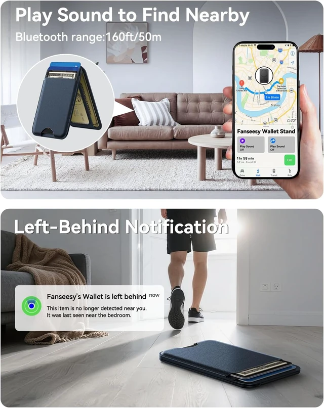 Alt view image 2 of 7 - for MagSafe Wallet, Works with Find My,5 Card Holder with Stand