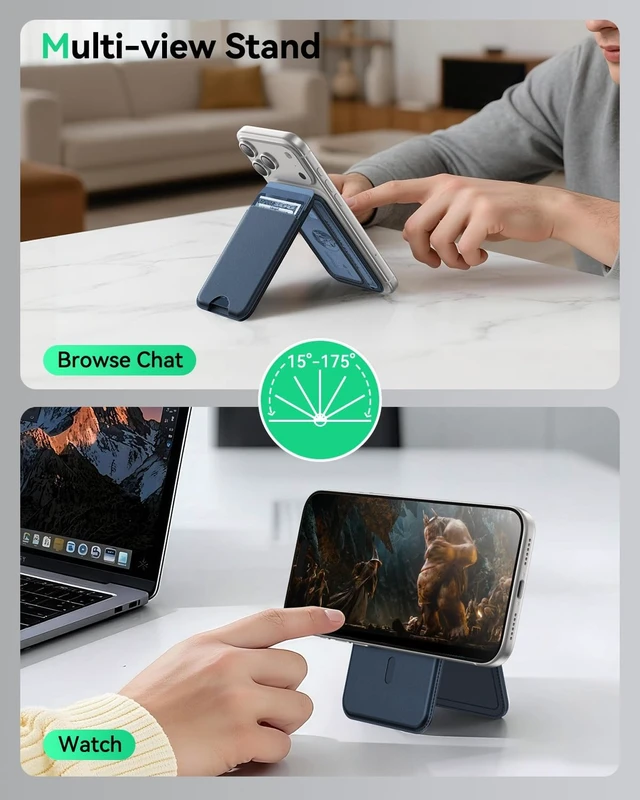 Alt view image 5 of 7 - for MagSafe Wallet, Works with Find My,5 Card Holder with Stand