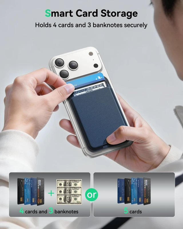 Alt view image 6 of 7 - for MagSafe Wallet, Works with Find My,5 Card Holder with Stand