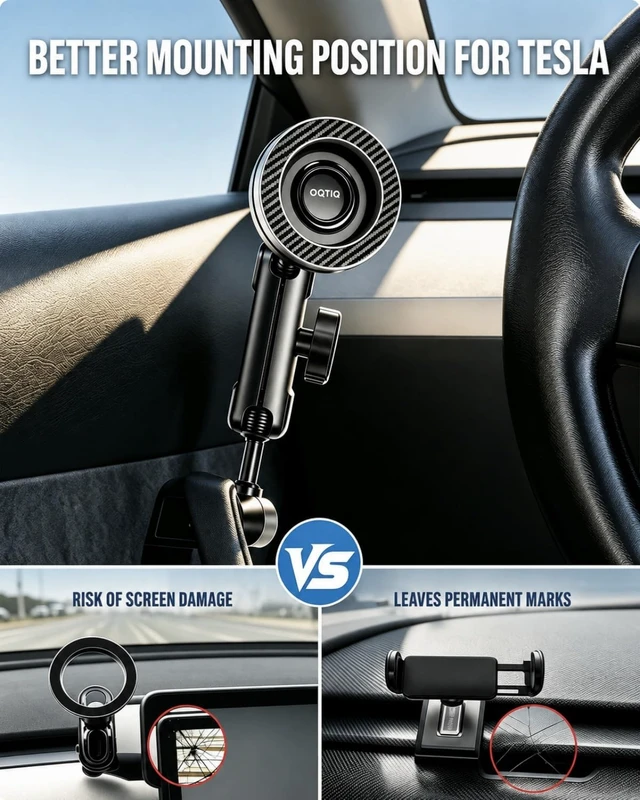 Alt view image 4 of 7 - Door Handle Phone Mount for Tesla Model 3/Y 2021-2026