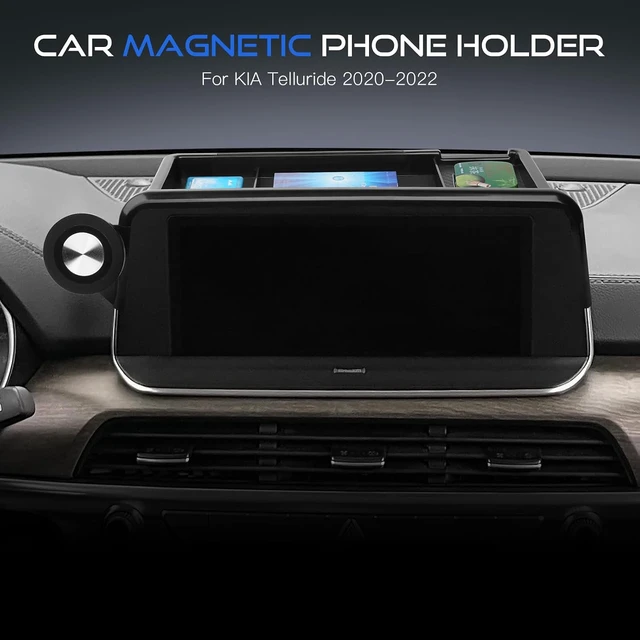 Alt view image 2 of 7 - Magnetic Car Phone Holder for 2020-2022 KIA Telluride Accessories Strong Adsorption Phone Mount for MagSafe Stabilization Magnetic Phone Stand 360° Rotation