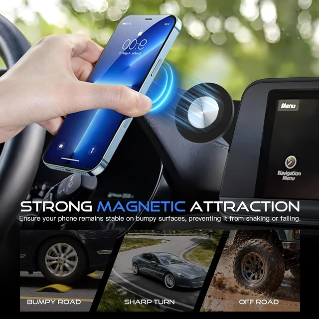 Alt view image 3 of 7 - Magnetic Car Phone Holder for 2020-2022 KIA Telluride Accessories Strong Adsorption Phone Mount for MagSafe Stabilization Magnetic Phone Stand 360° Rotation