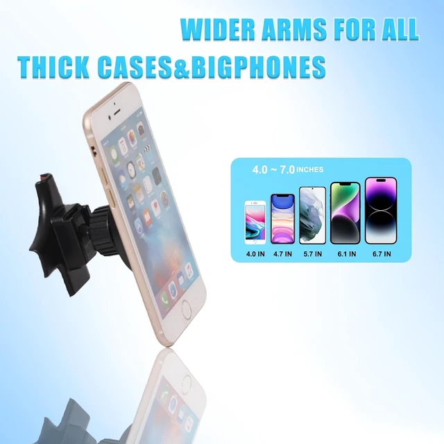 Alt view image 5 of 7 - Car Phone Holder for Corvette C6 2005-2013 Magnetic Aluminum Centre Console 360 Rotatable Fixed Mobile Phone Mount Holder for Car Fit for iPhone Android&Universally Smartphones (Side)