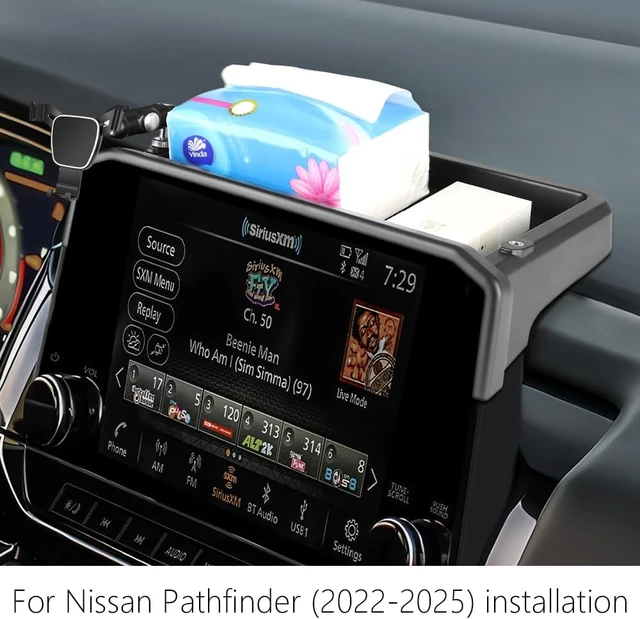 Alt view image 2 of 6 - Car Phone Holder Center Console Organizer for Nissan Pathfinder 2022 2023 2024 2025 Not Fit 2026 Auto Accessories Navigation Bracket Interior Decoration Screen Mobile Cell Phone Mount case