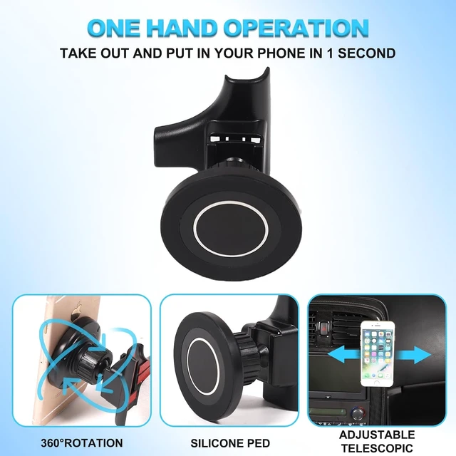 Alt view image 7 of 7 - Car Phone Holder for Corvette C6 2005-2013 Magnetic Aluminum Centre Console 360 Rotatable Fixed Mobile Phone Mount Holder for Car Fit for iPhone Android&Universally Smartphones (Side)