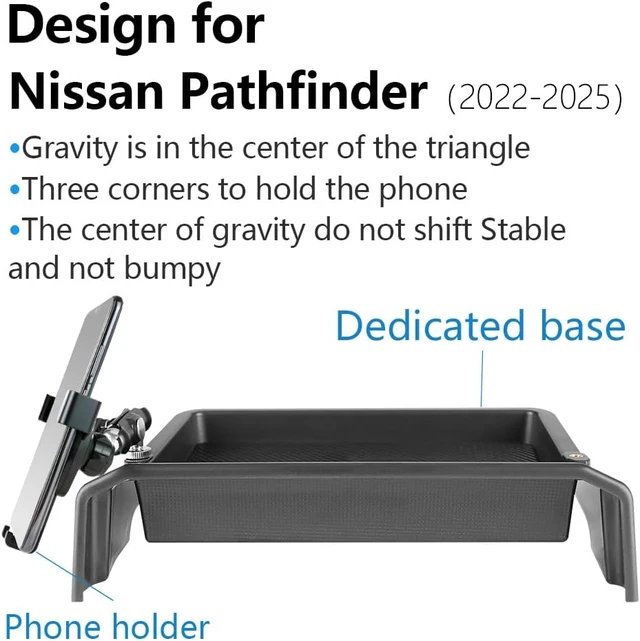 Alt view image 6 of 6 - Car Phone Holder Center Console Organizer for Nissan Pathfinder 2022 2023 2024 2025 Not Fit 2026 Auto Accessories Navigation Bracket Interior Decoration Screen Mobile Cell Phone Mount case