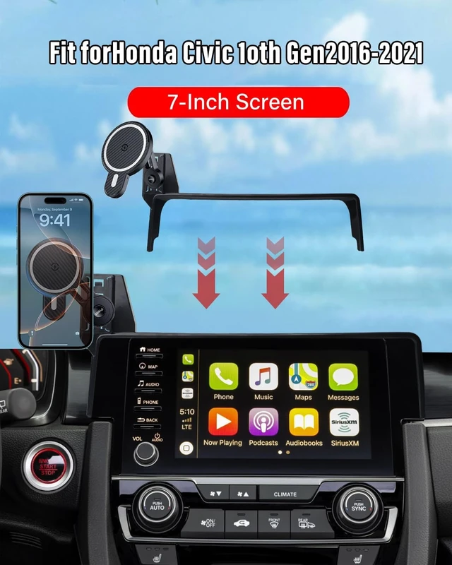 Alt view image 2 of 7 - Car Phone Mount for 2016-2021 Honda Civic Accessories 7-inch Screen