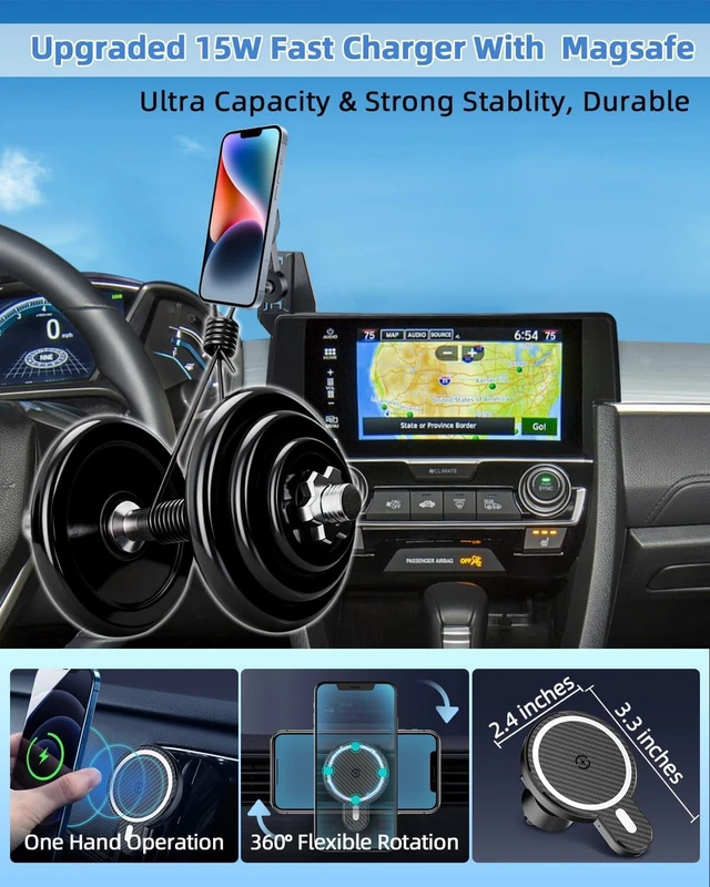 Alt view image 4 of 7 - Car Phone Mount for 2016-2021 Honda Civic Accessories 7-inch Screen