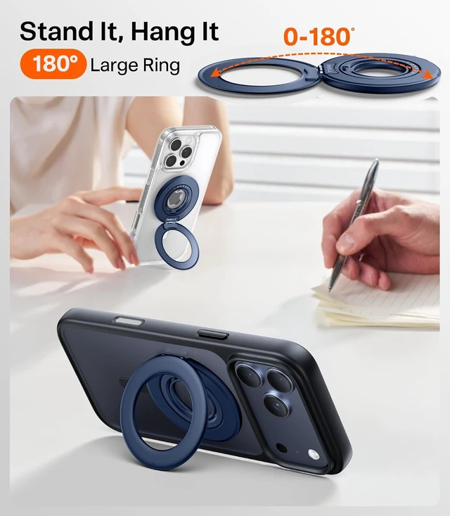 Alt view image 4 of 7 - 2025 Flagship 360 Magnetic Phone Grip Ring Holder Kickstand, Blue