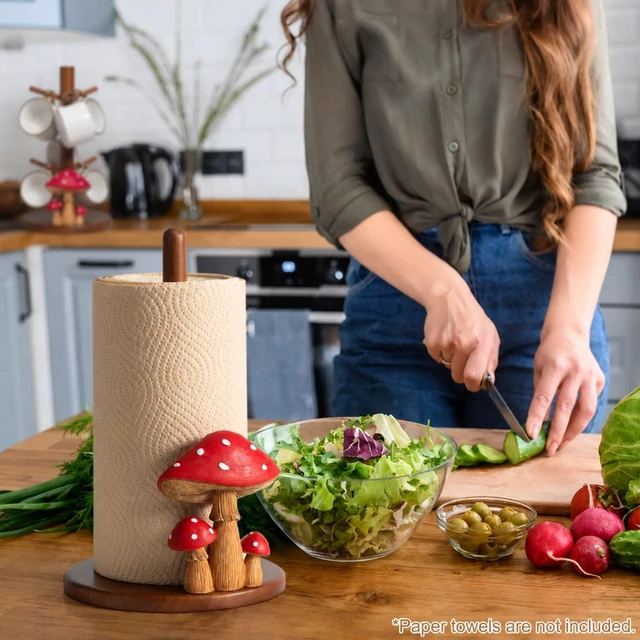 Alt view image 6 of 7 - Mushroom Paper Towel Holder Kitchen Decor Cottagecore Retro Whimsical Funky