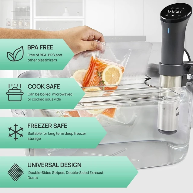 Alt view image 3 of 7 - Vacuum Sealer Bags 2 pack 11''x60' Rolls for Food, Seal a Meal, Commercial Grade, BPA Free, Commercial Grade, Great for Storage, Meal prep and Sous Vide