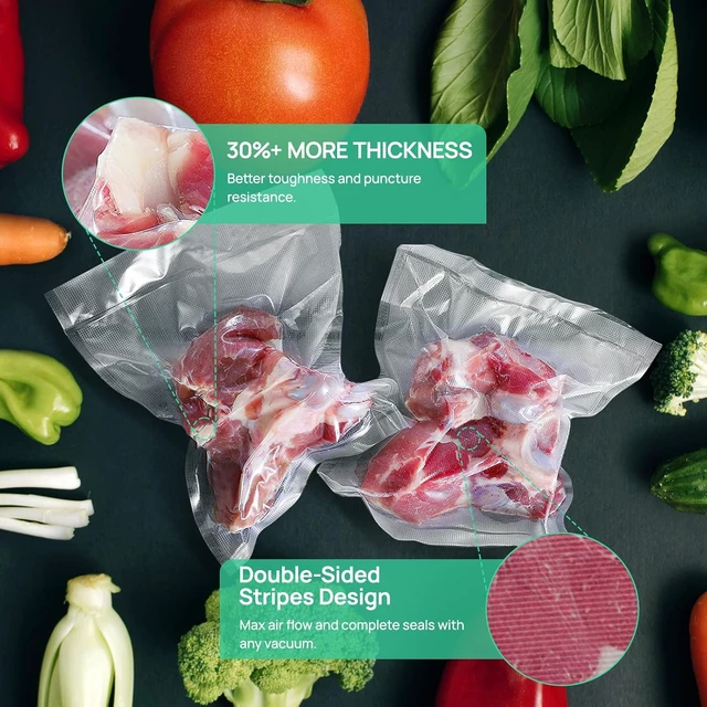 Alt view image 4 of 7 - Vacuum Sealer Bags 2 pack 11''x60' Rolls for Food, Seal a Meal, Commercial Grade, BPA Free, Commercial Grade, Great for Storage, Meal prep and Sous Vide