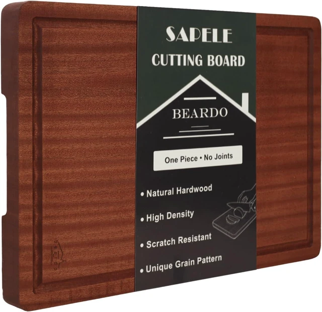 Main image of Real Solid Sapele Hardwood Cutting Board, No Glue Non Toxic-17"*12"*1"