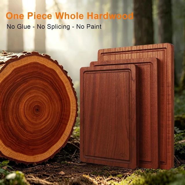Alt view image 2 of 7 - Real Solid Sapele Hardwood Cutting Board, No Glue Non Toxic-17"*12"*1"