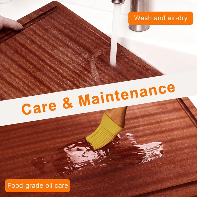 Alt view image 7 of 7 - Real Solid Sapele Hardwood Cutting Board, No Glue Non Toxic-17"*12"*1"