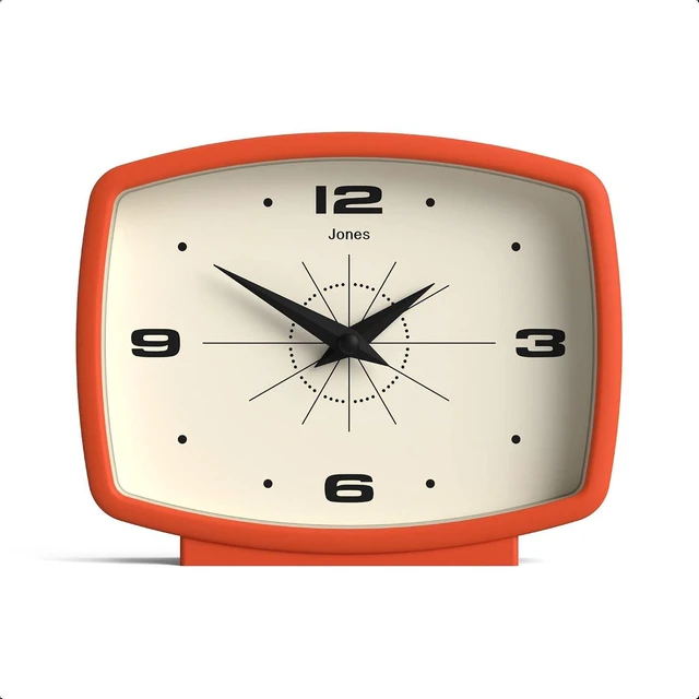 Main image of ® Film Desk Clock | Retro Rectangular Design | Orange