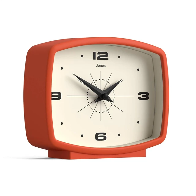 Alt view image 2 of 7 - ® Film Desk Clock | Retro Rectangular Design | Orange