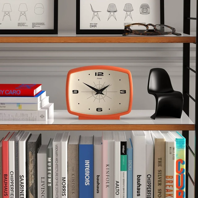 Alt view image 3 of 7 - ® Film Desk Clock | Retro Rectangular Design | Orange