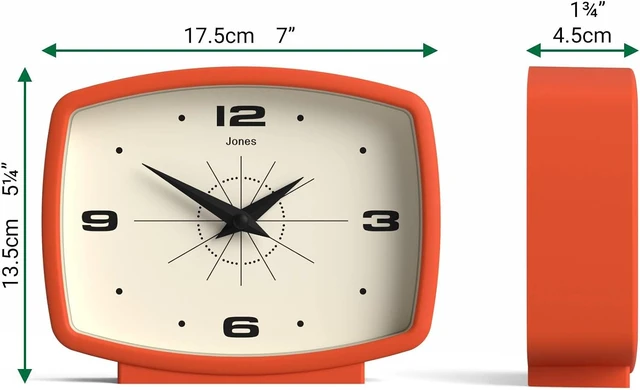 Alt view image 4 of 7 - ® Film Desk Clock | Retro Rectangular Design | Orange