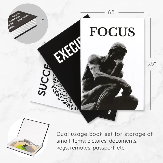 Alt view image 2 of 7 - Motivational Decorative Books Set of 3 - Faux Books for Home Office Decor
