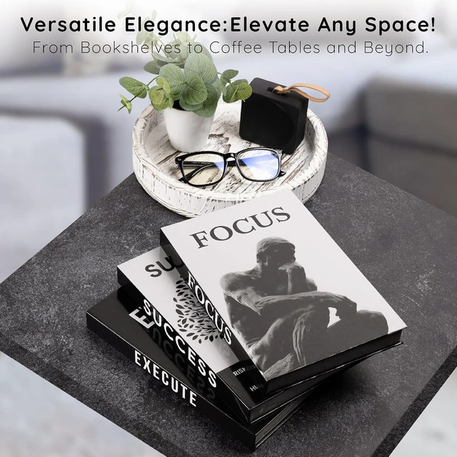Alt view image 4 of 7 - Motivational Decorative Books Set of 3 - Faux Books for Home Office Decor