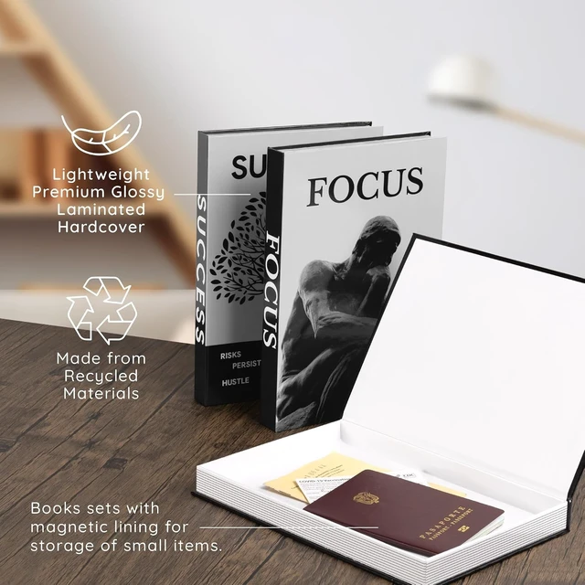 Alt view image 5 of 7 - Motivational Decorative Books Set of 3 - Faux Books for Home Office Decor