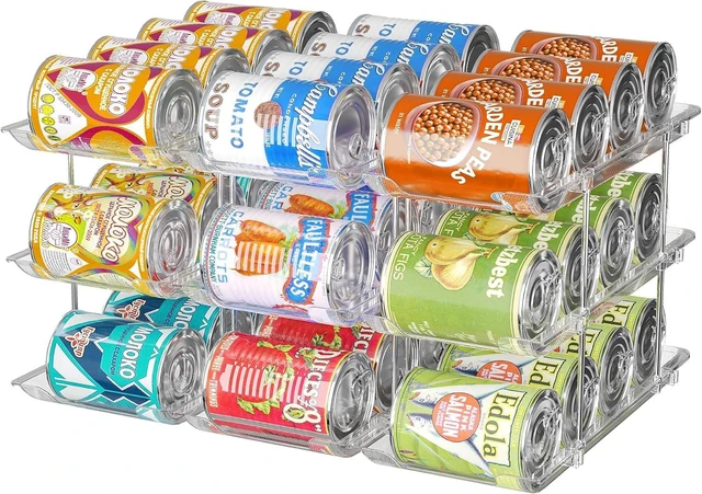 Main image of Can Organizer for Pantry, 3 Tier Rolling Can Storage Organizer Pantry