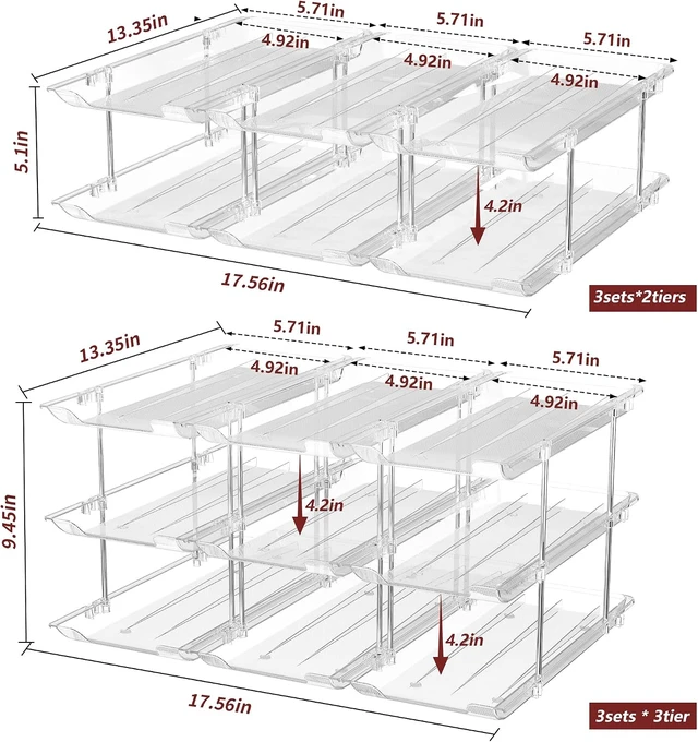 Alt view image 2 of 6 - Can Organizer for Pantry, 3 Tier Rolling Can Storage Organizer Pantry