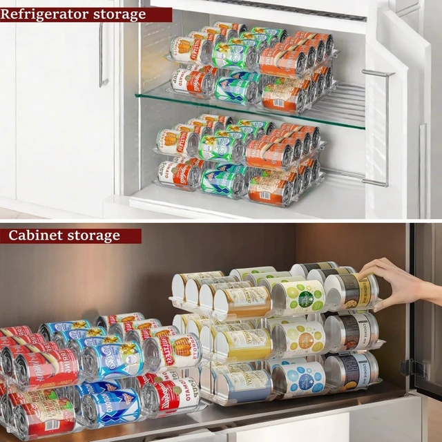 Alt view image 5 of 6 - Can Organizer for Pantry, 3 Tier Rolling Can Storage Organizer Pantry