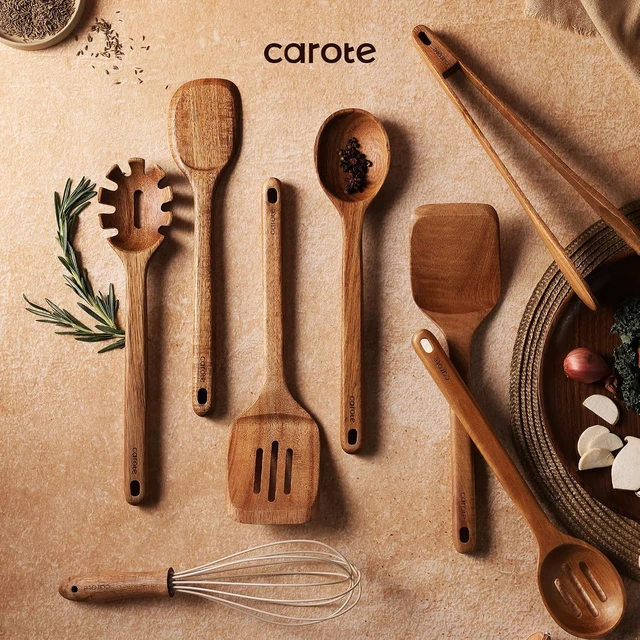 Alt view image 6 of 7 - Wooden Utensil Set, 8-Piece Acacia Wood Cooking Utensils
