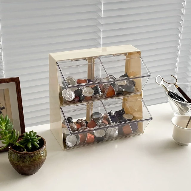 Alt view image 4 of 7 - Large Coffee Pod and Tea Bags Organizer with Lid, White