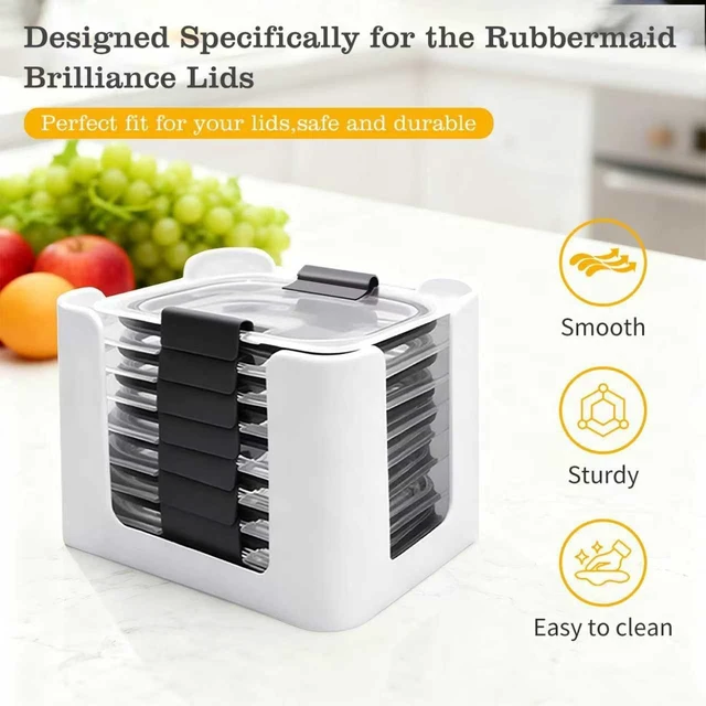 Alt view image 2 of 7 - Food Storage Container Lid Organizer for Rubbermaid Brilliance