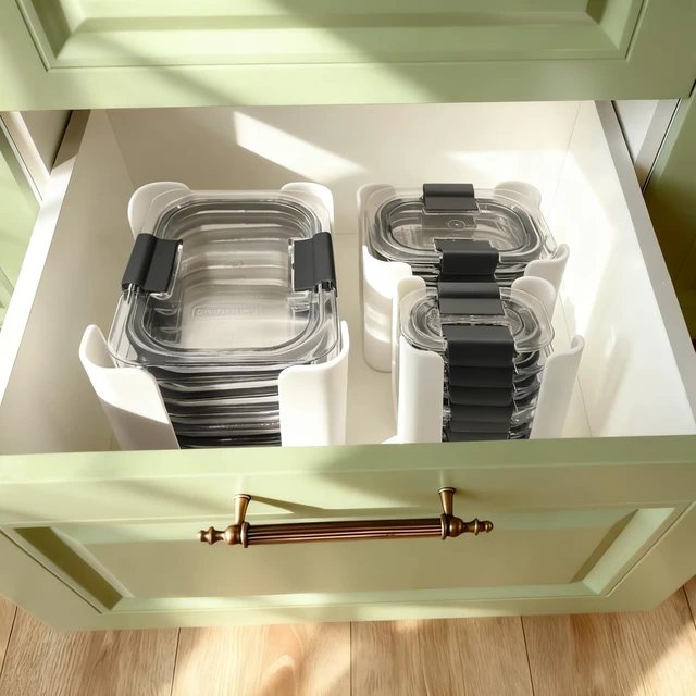Alt view image 3 of 7 - Food Storage Container Lid Organizer for Rubbermaid Brilliance
