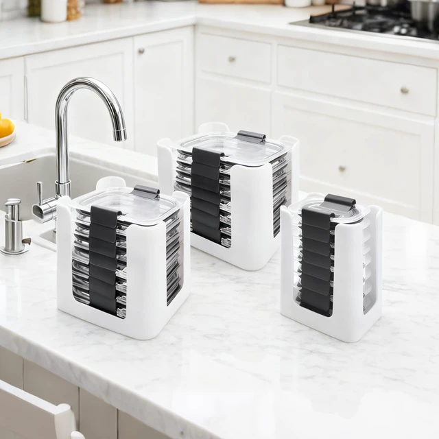 Alt view image 6 of 7 - Food Storage Container Lid Organizer for Rubbermaid Brilliance