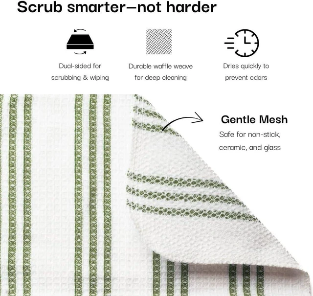 Alt view image 2 of 6 - 20Pc Kitchen Towels and Dishcloths Sets, Kitchen Essentials For Home- Green