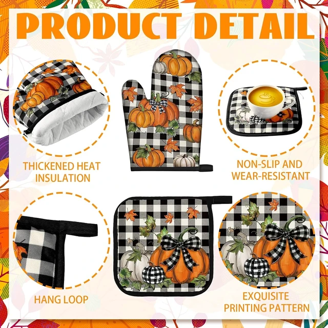 Alt view image 4 of 6 - 10 Pcs Fall Pumpkin Kitchen Decor Set for Home, Cooking Gift