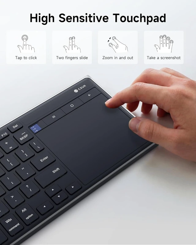 Alt view image 4 of 7 - K5S Bluetooth Keyboard with Touchpad, Wireless & Wired Keyboard
