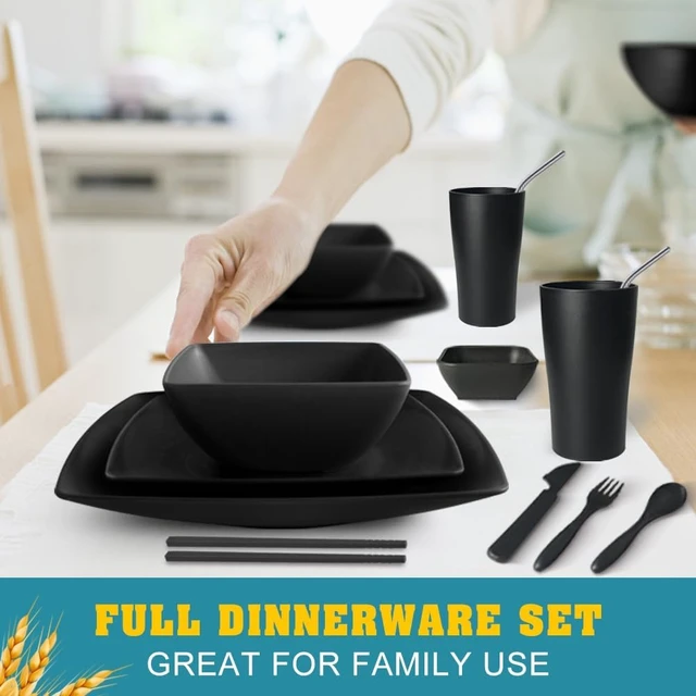 Alt view image 6 of 7 - 88-piece Flatware Plates and Bowls Sets for 8,Kitchen Dinnerware Set