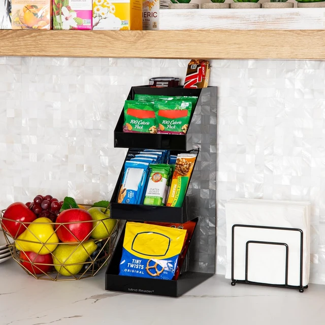 Alt view image 5 of 6 - Coffee Tea Utensil and Condiment Station, Countertop Organizer, Coffee Bar, Kitchen, Acrylic, Black