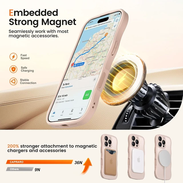 Alt view image 3 of 7 - for iPhone 16 Pro Max Case with Magnetic Stand, Rose Gold