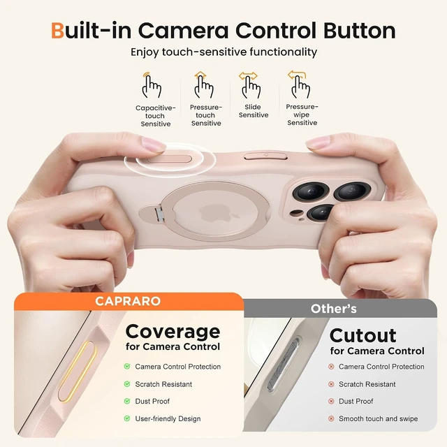 Alt view image 6 of 7 - for iPhone 16 Pro Max Case with Magnetic Stand, Rose Gold