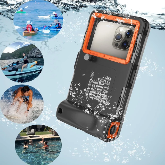 Alt view image 2 of 6 - 2026 Underwater Snorkeling Diving Phone Case for Phone 17/16/15/14/13/12Pro Max/Galaxy S26/S25/S24/S23.(50ft/15m) Professional Scuba Dive Waterproof Case Underwater Photo VideoBlack