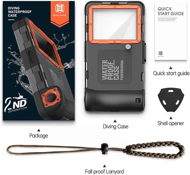 Alt view image 5 of 6 - 2026 Underwater Snorkeling Diving Phone Case for Phone 17/16/15/14/13/12Pro Max/Galaxy S26/S25/S24/S23.(50ft/15m) Professional Scuba Dive Waterproof Case Underwater Photo VideoBlack