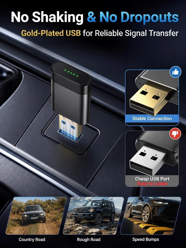 Alt view image 3 of 7 - Wireless CarPlay Adapter for iPhone & Android Auto USB Car Dongle