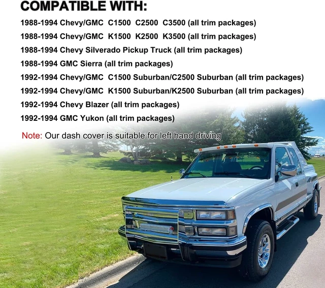 Alt view image 2 of 5 - Dash Cover Mat for 1992-94 GMC Yukon/Chevy Blazer Suburban (Blue.) Y25