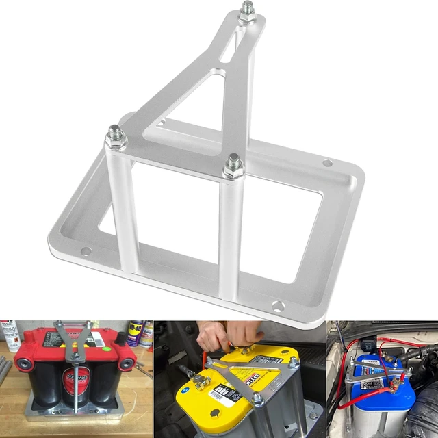 Alt view image 7 of 7 - Universal Battery Tray Hold Down Trunk Relocation Box - Billet Aluminum Battery Mount Compatible with Optima Race Racing Mount Red/Yellow/Blue Top 34, 34/78, D34, D34/78, 34M, D34M