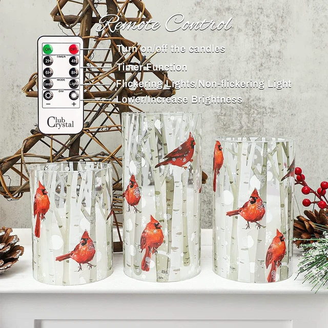 Alt view image 4 of 7 - Christmas Flameless Candles with Remote, Cardinal Theme