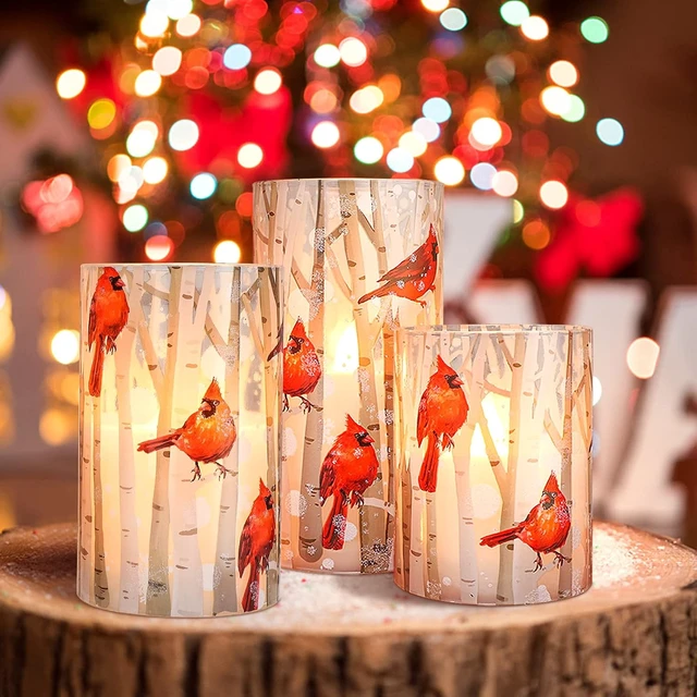 Alt view image 5 of 7 - Christmas Flameless Candles with Remote, Cardinal Theme