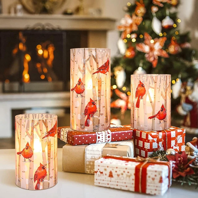 Alt view image 7 of 7 - Christmas Flameless Candles with Remote, Cardinal Theme