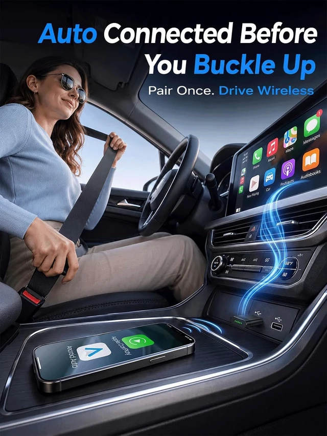 Alt view image 5 of 7 - Wireless CarPlay Adapter for iPhone & Android Auto USB Car Dongle